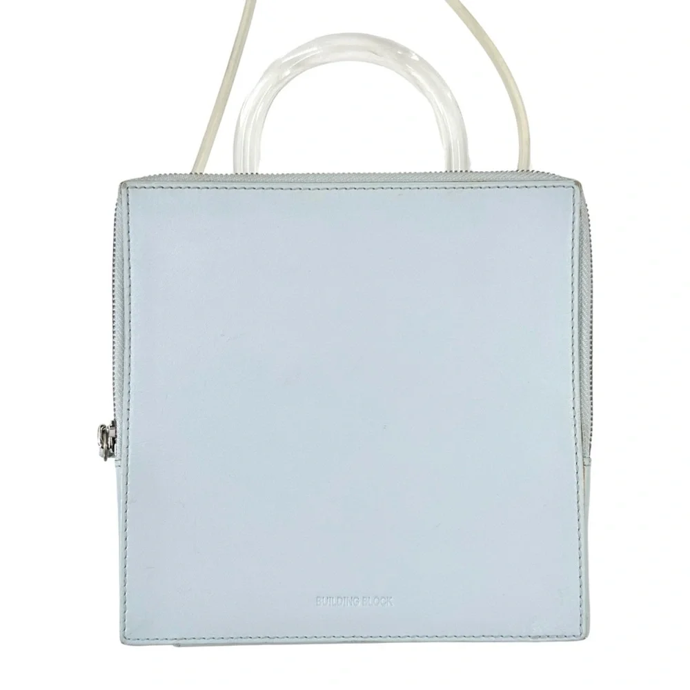 Building Block Box In Cloud - Light Baby Blue Crossbody Hard Shell Box Bag - Picture 1 of 11